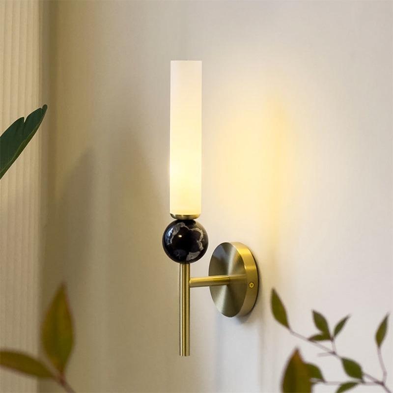 New LED Natural Marble Wall Lamp Bedroom Bedside Lamp Living Room Dining Room Decorative Lighting G9 Light Bulb