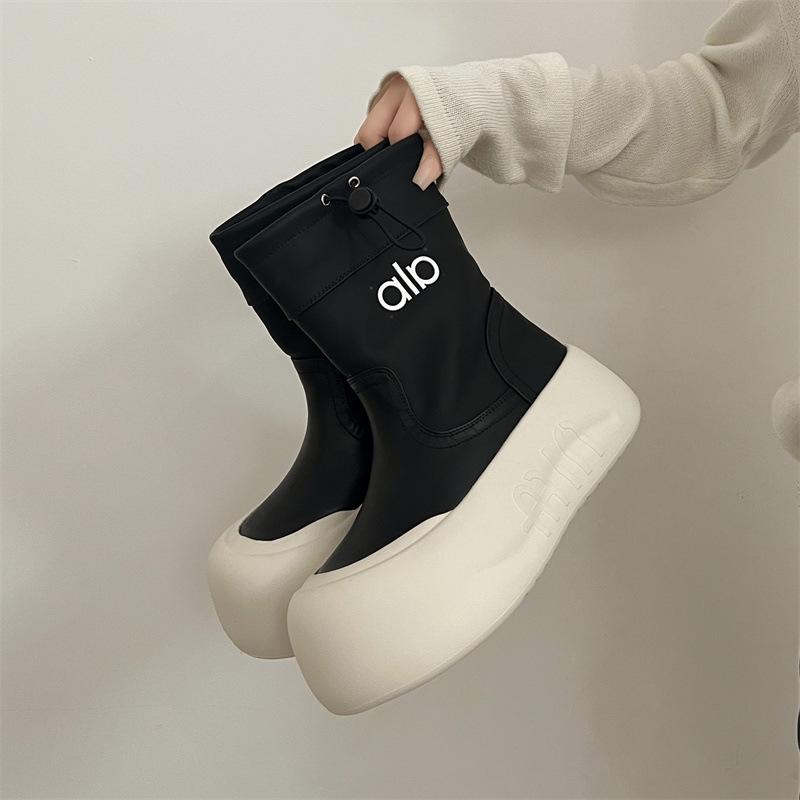 Thick-soled Heightening Micro-elastic Short Tube Thin Boots Women's 2025 Autumn New Ins Wind Short Boots Muffin Bottom Women's Boots