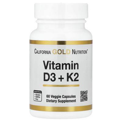 Vitamin D3 + K2, 60 Veggie Capsules