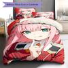 DARLING in the FRANXX Zero Two Pattern Bedding,Quilt Set Quilt Cover Pillowcase Home Birthday Gift (1 * duvet cover + 2 * pillowcase, without core)