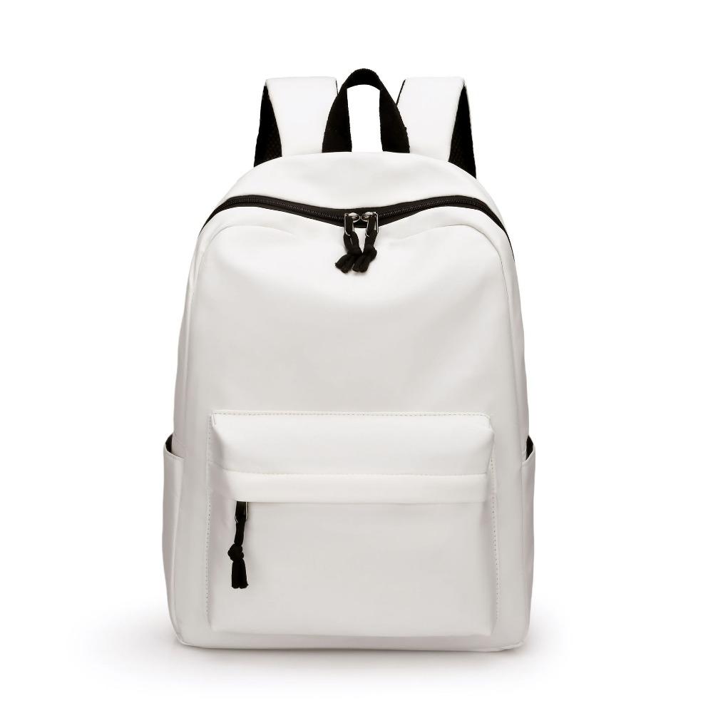 Solid color backpack fashion trend men's and women's backpack simple large capacity backpack student schoolbag casual backpack