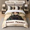 Demon Slayer 3Pcs Bedding Set, Personalized Custom Name Text, 1 Duvet Cover & 2 Pillowcases For Bedroom