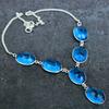 Swiss Blue Topaz Handmade 925 Sterling Silver Jewelry Necklace 18" F6p01