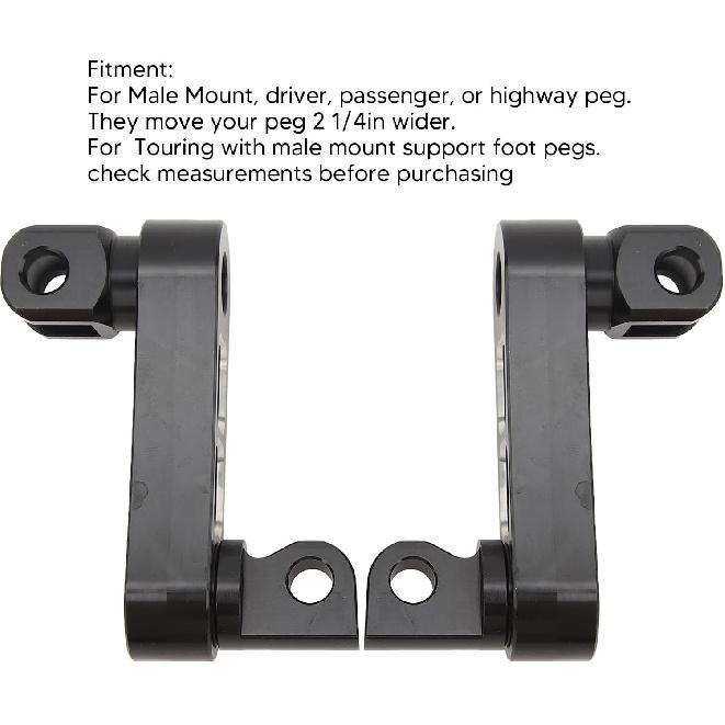 Generic Motorcycle Foot Pegs Bracket, Adjustable Highway Foot Pegs Extension Brackets, Passenger Highway FootPegs Male Mount Foot Peg Clamp Support