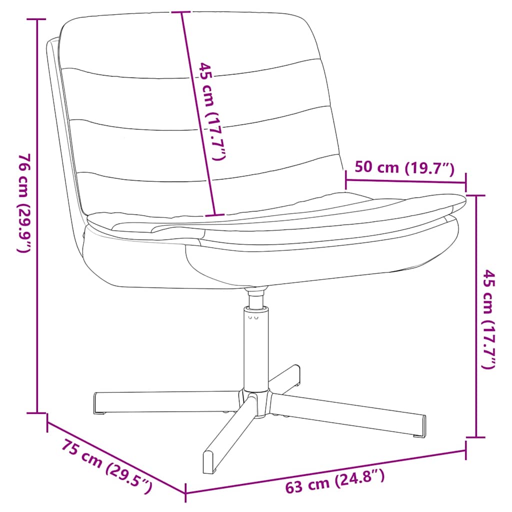 Swivel Chair Cloud Grey 63 x 75 x 76 cm Fabric