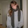 Wool Scarf for Men and Women Winter Simple Gray Soft and Warm Woolen Scarf