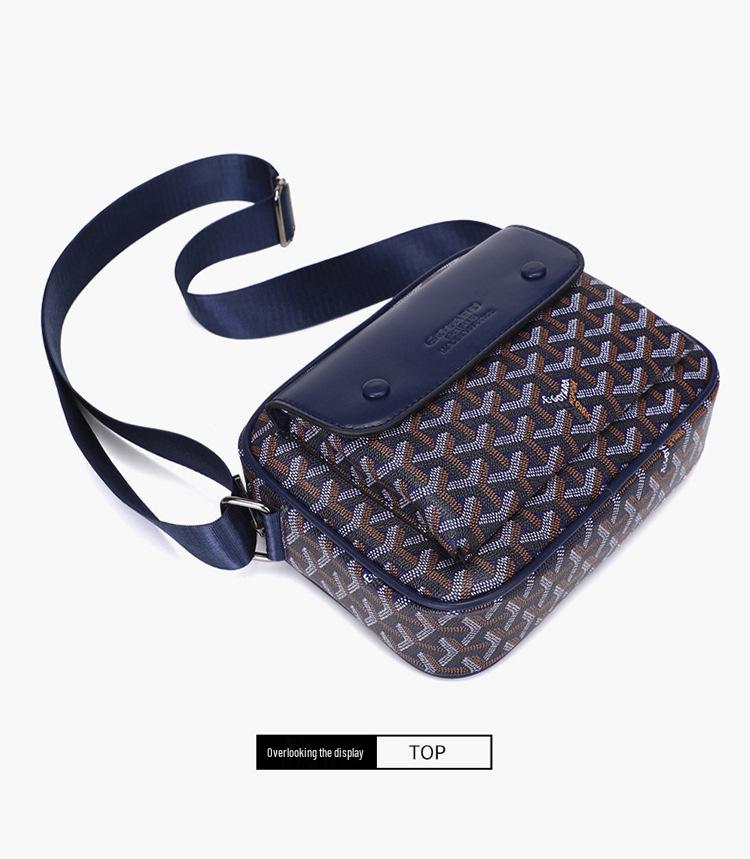 2025 Men's Fashion Retro Print Crossbody Bag: Business Casual Single Shoulder Multi-compartment Backpack