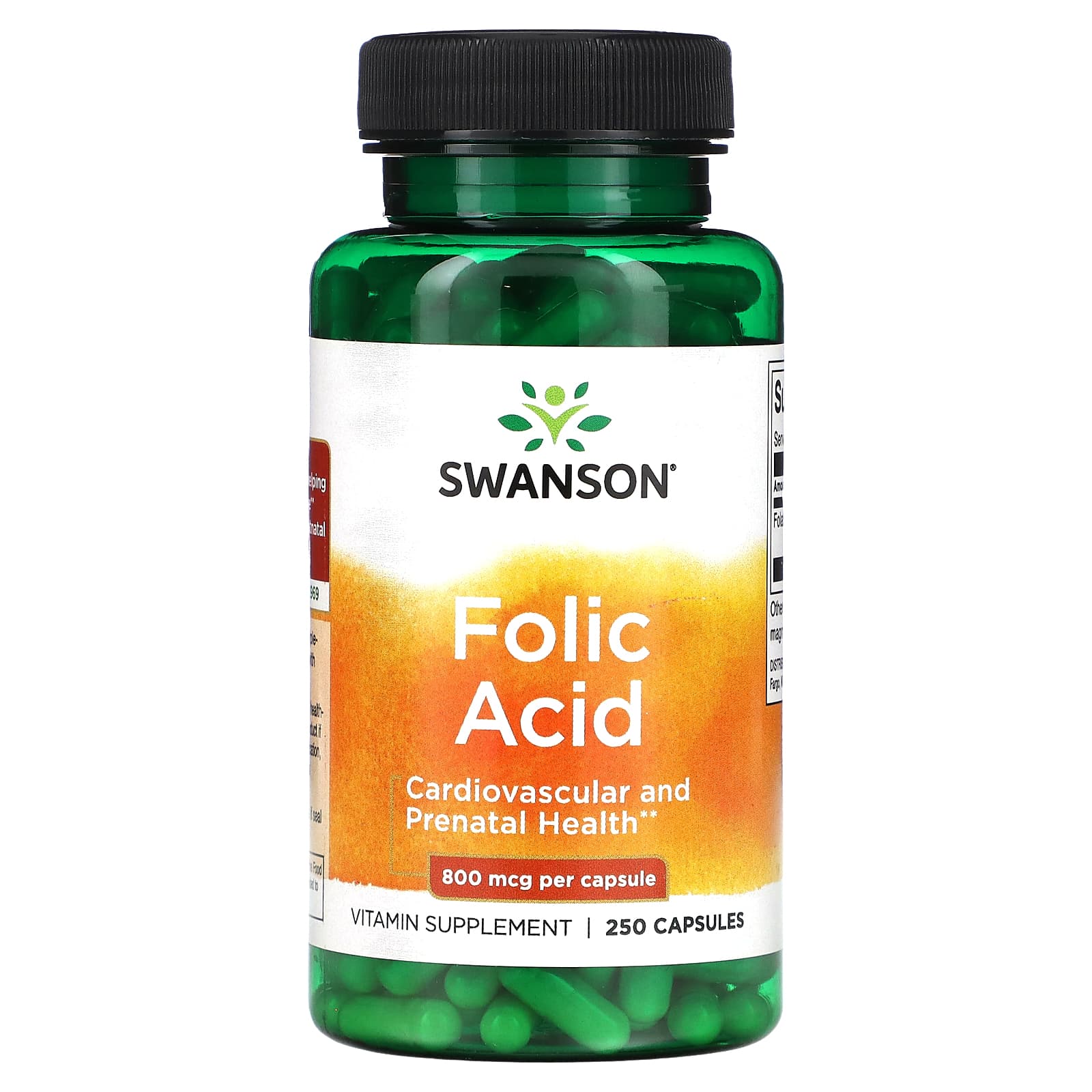 

Folic Acid, 800Mcg, 250 Capsules