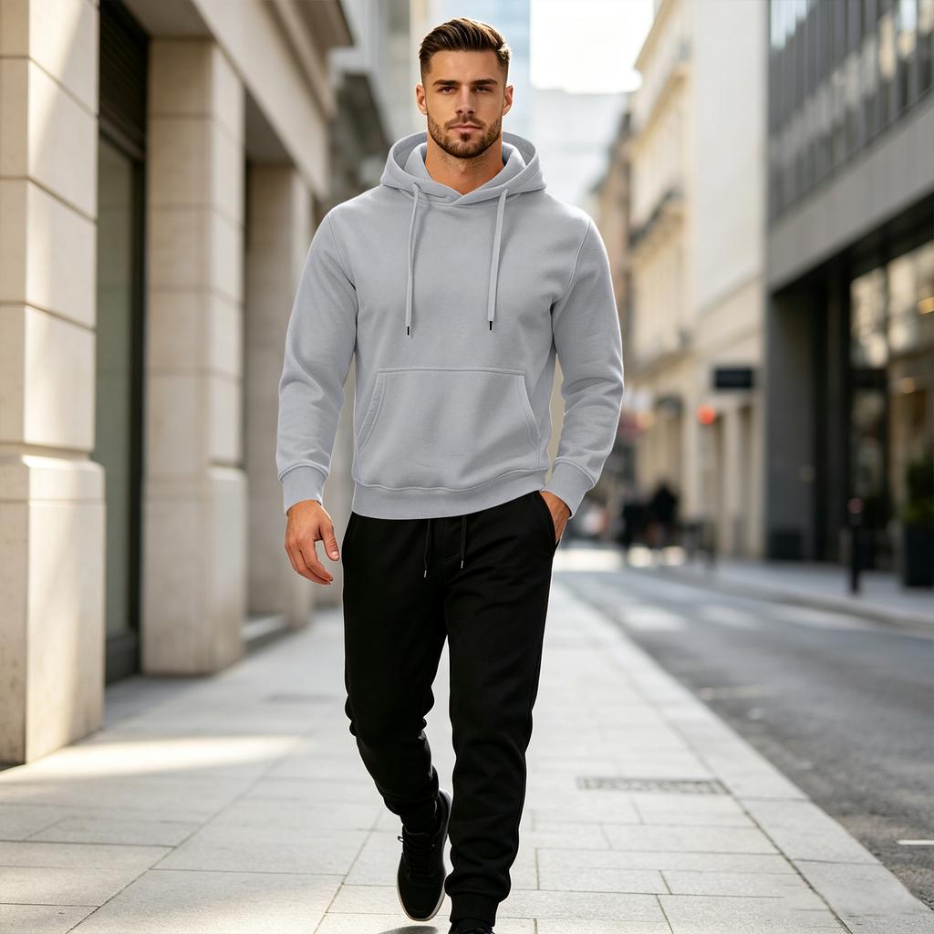 Men's Casual Sweatshirt and Jogger Set for Fall Winter Sports Training