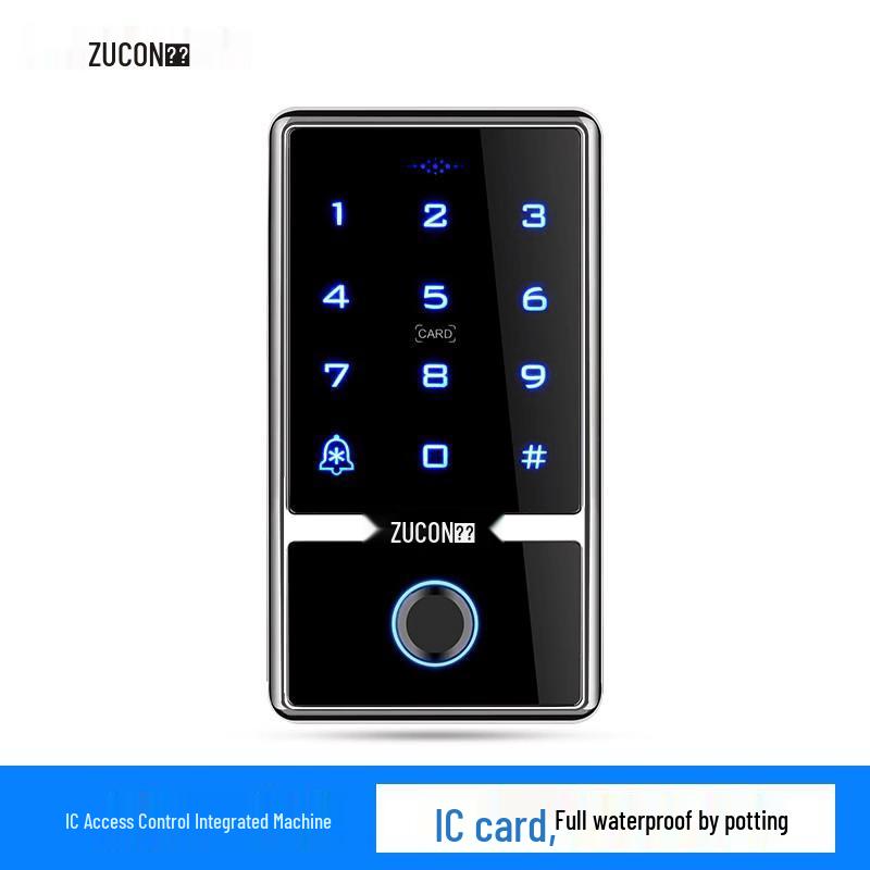 ZUCON Outdoor Waterproof Fingerprint & Card Access Control System with WiFi CN plug (adapter included)