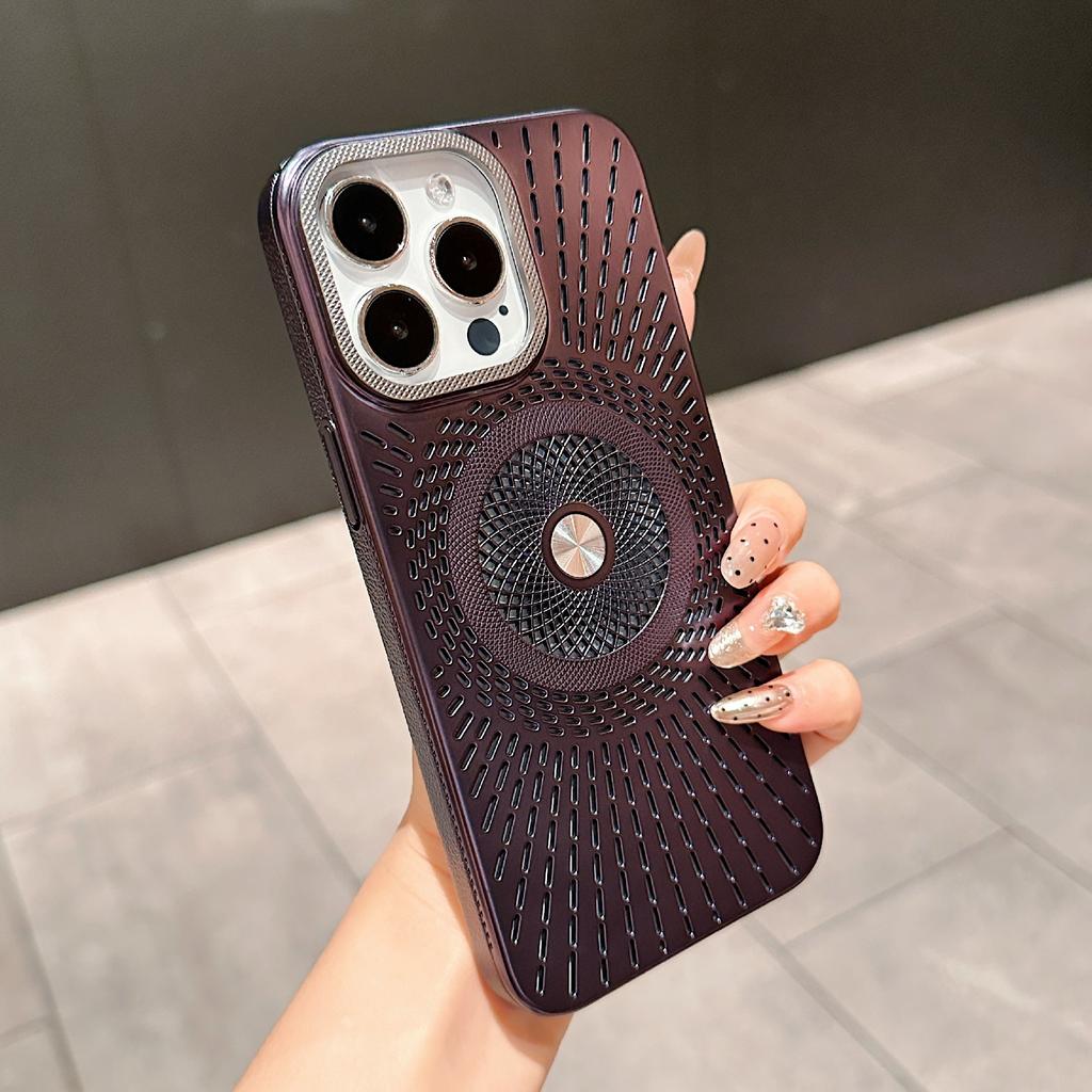 For iPhone 16 Pro Max Case Compatible with MagSafe Heat Dissipation Electroplating PC Phone Cover