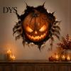 DIY Halloween Props 3D Break-in Wall Sticker, Realistic Haunted House Decal, Removable Window Scene Setter PVC Mural for Living Room Bedroom And Party