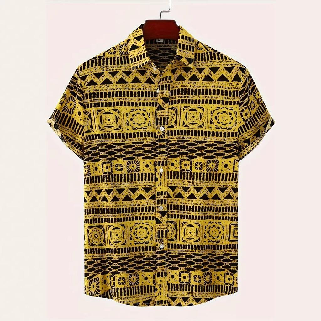 New Summer Men Clothes 3D Digital Print Casual Shirt Tops Men Short Sleeve Hawaii Shirt