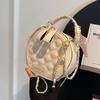 Rhombus Chain Small Bag Women's Spring and Summer Popular New Trendy Versatile Messenger Bag Fashion Handbag Small Round Bag