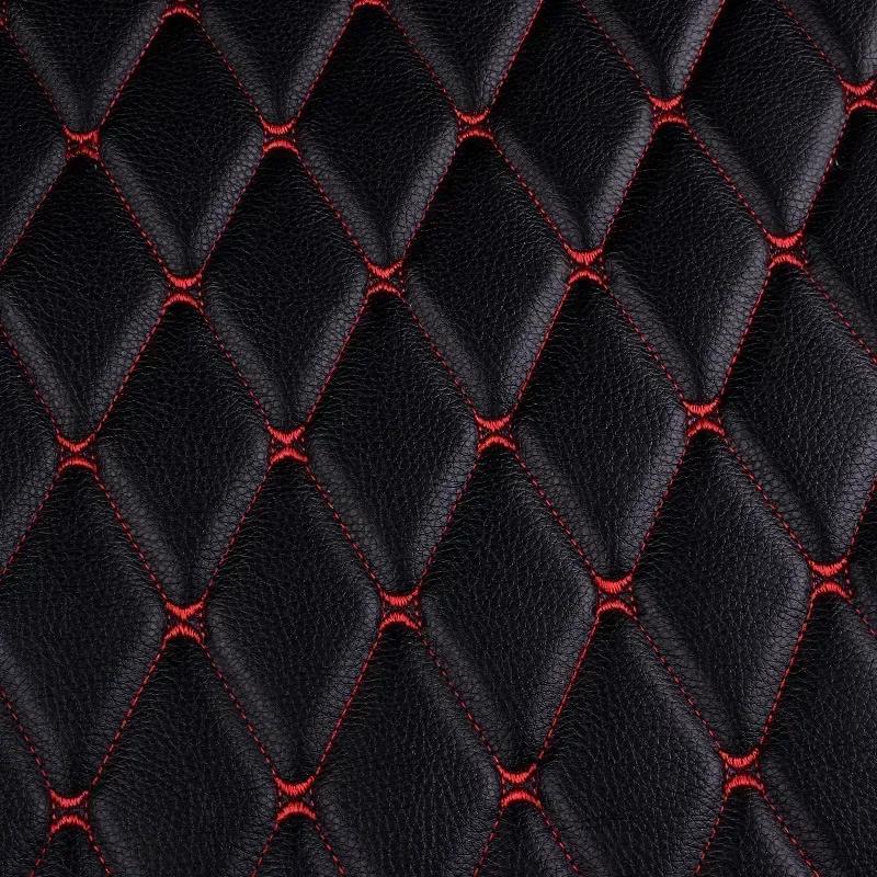 45*160cm Synthetic Leather Fabric with Sponge Lining 0.7mm Artificial Embroidered Plaid Fabrics Car Seat Decoration Trims Craft