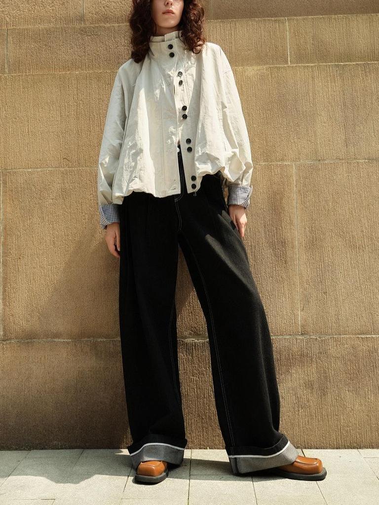 White Noise Jacket: ELLE Loose Bud-Shaped Women's Short Jacket - 2025 Autumn Workwear Top