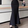 Women's High-Waist Fishtail Skirt: Spring/Autumn Korean Style, Solid Color, Slim Fit