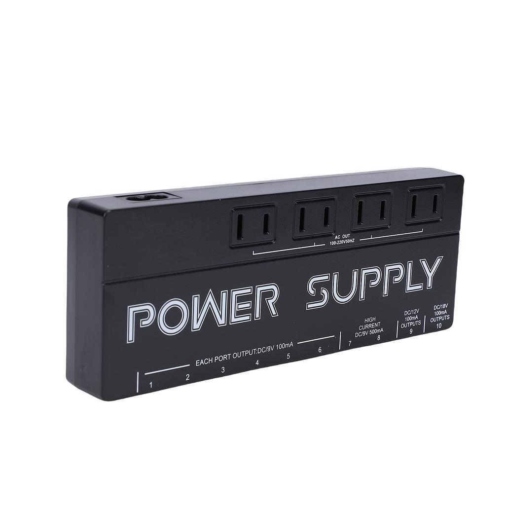 Guitar Effects Pedal Power Supply 10 Output Noise Reduction 9V 12V 18V Effect Pedal Power Supply Aluminum Alloy Case