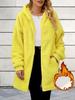 2024 European Winter Women's Long Sleeve Hooded Plush Zipper Cardigan Coat