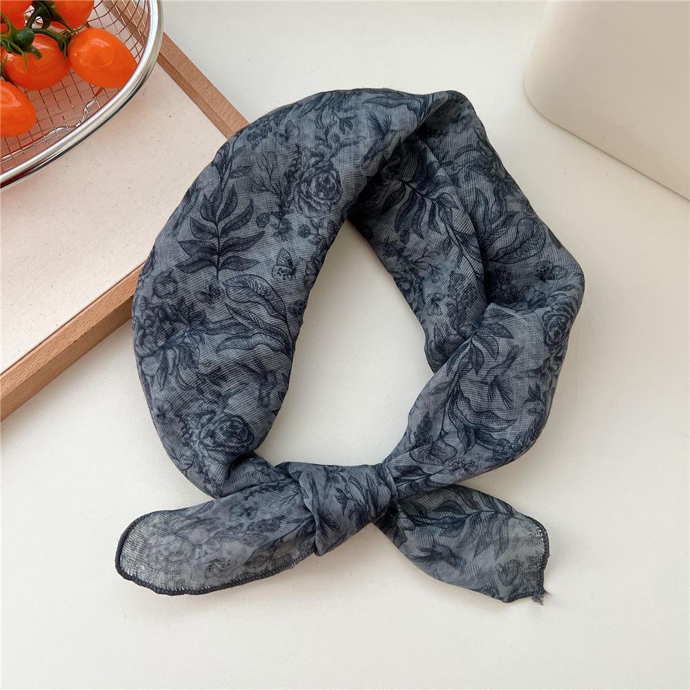 Korean-Inspired Cotton Linen Silk Scarf - Elegant, Simple, High-End Neckerchief for Spring & Autumn