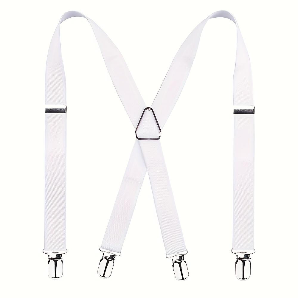 Heavy Duty Y-Back Suspenders Adjustable Elastic Straps Strong Clips Hiking Back Braces Men Women Outdoor Sport Camp Travel Brace