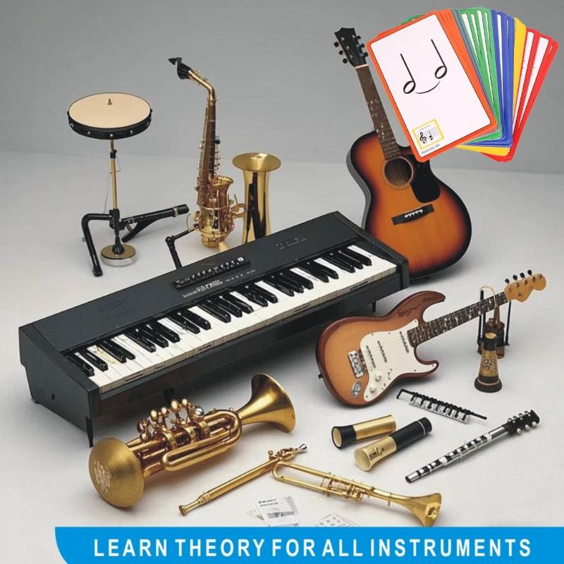 Musikerziehungskarten Lernwerkzeug Klavierakkorde Lernkarten Klaviernoten Theorie Lernkarten für Anfänger Langlebig