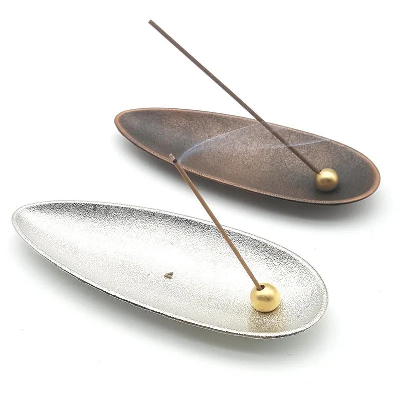 1x Japanese Style Alloy Incense Holder for Sandalwood Incense Sticks Zen Household Incense Burner Metal Home Fragrance Products