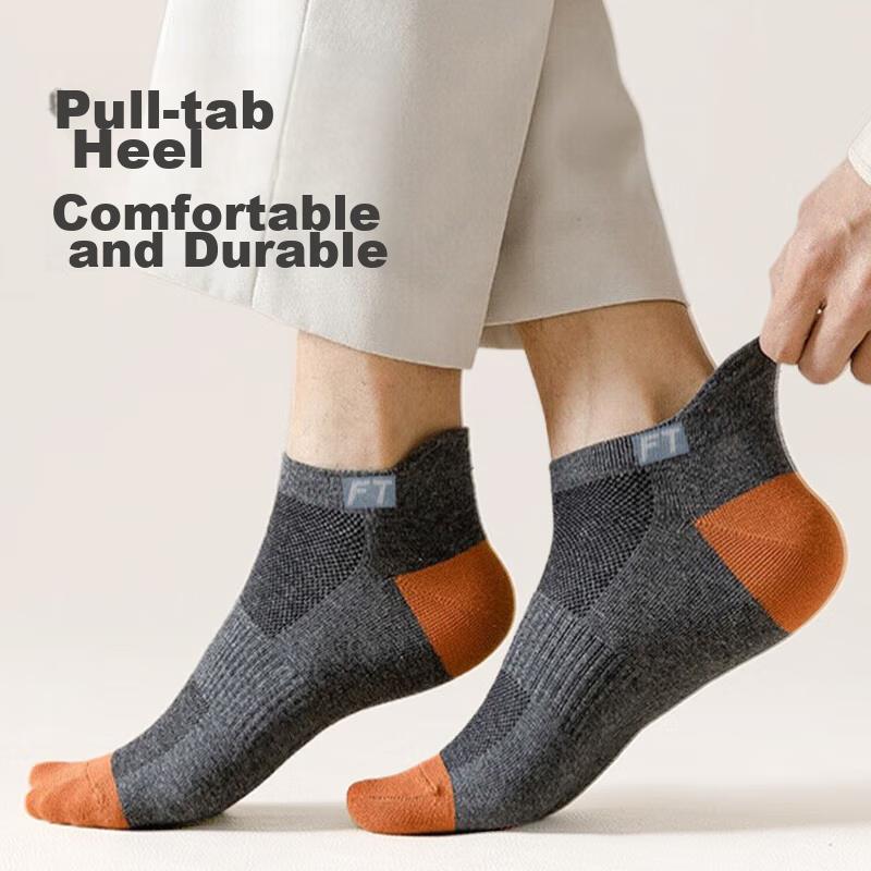 6-Pair Pack Men's Socks, Breathable Mesh Boat Socks, 5A And Odor-Resistant Cotton Socks, Anti-Slip Heel Short Socks, Sweat-Absorbing