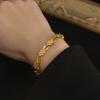 Luxury 24K 9999 Pure Gold Real Gold Women's Wheat Leaf Bracelet with Moissanite Leaf Bracelet