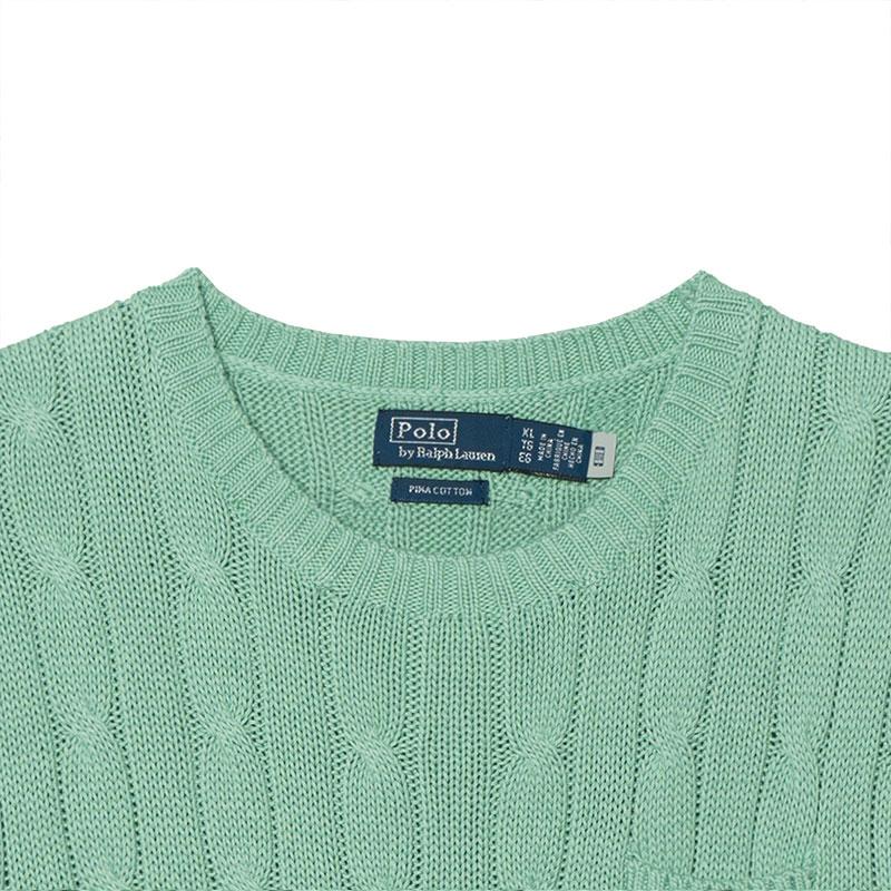 Polo Ralph Lauren Ribbed Knit Crew Neck Short Sleeve Sweater Women Tops Green 211895379-018