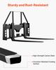 Skid Steer Pallet Forks, 1814 Kg Rated Capacity, Pallet Fork Frame Attachment with 122 Cm Pallet Forks Forklift Blades, 50.8 Mm Hitch Receiver & Spear