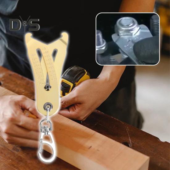 Portable Thread Size Checker Keychain Precision Thread Ruler Precise Nut And Bolt Thread Checker Inch Metric Hexagon Nut Thread Measuring Gauge