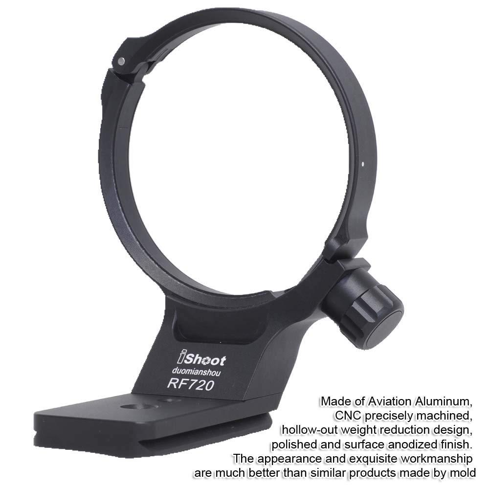 iShoot CNC Camera Tripod Mount Tripod Mount Lens Support Lens Bracket Tripod Socket for Canon RF IS USM Quick Release Plate with Screw Holes at the