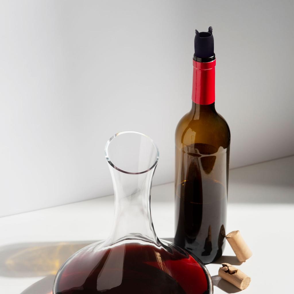 Silicone Wine Sealing Stopper With Handle, 2025 Reusable Sparkling Wine Stopper Soft Silicone Wine Stopper