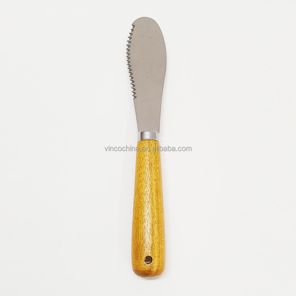 Manual Stainless Steel Kitchen Gadgets Set Wooden Handle Includes Ginger Grater Garlic Zester Peeler-Dishwasher Safe