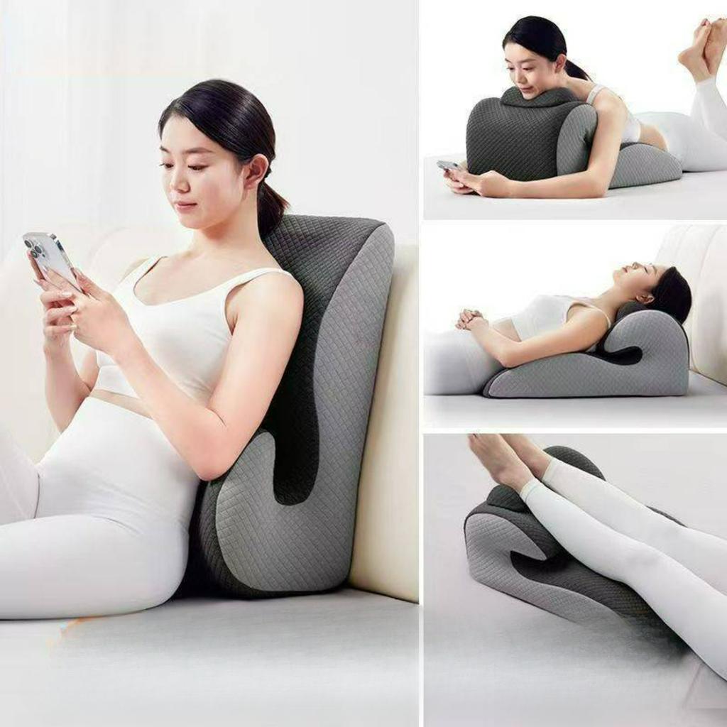 Bed Wedge Pillow Prone Stomach Pillow Back Support Face Down Pillow Portable Memory Foam, Gray