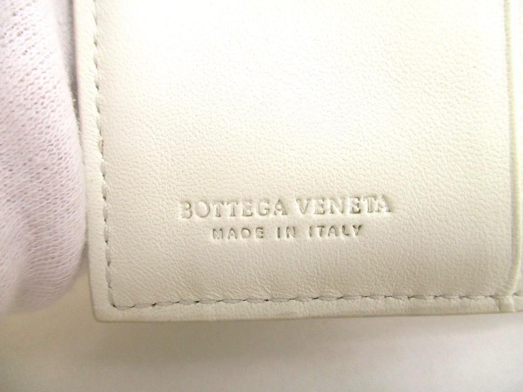 Authentic BOTTEGA VENETA Intrecciato White Leather Bifold Wallet Compact Wallet #9692  Refurbished