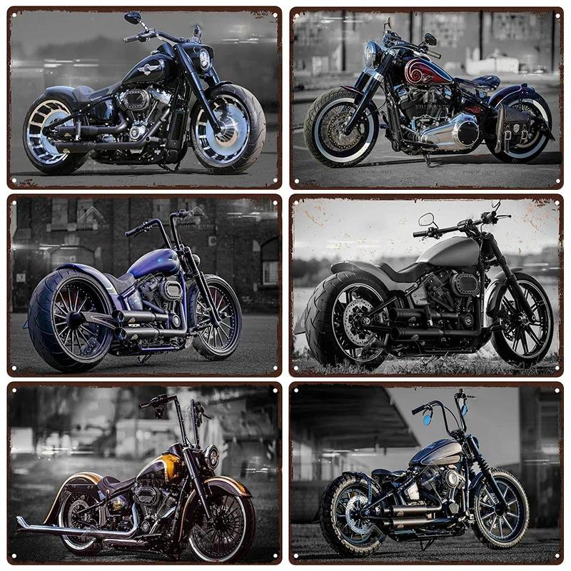 Vintage Amerikanischer Klassiker Motorrad Blechschilder Heim Wanddeko Metallschild Garage Man Cave Bar Dekorative Teller Poster