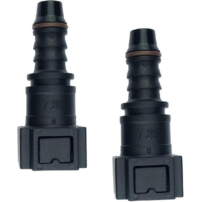 7.89mm SAE 5/16"(8mm) ID8 Elbow 90 Degree Nylon Fuel Line Quick Connect Release Hose Replacement Female Connector (2 Pack)
