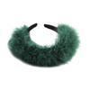 Flauschiges Feder-Stirnband für Damen Bunte Federdekoration Breite Haarreifen Hochzeitsfeier Braut Haaraccessoires Grün