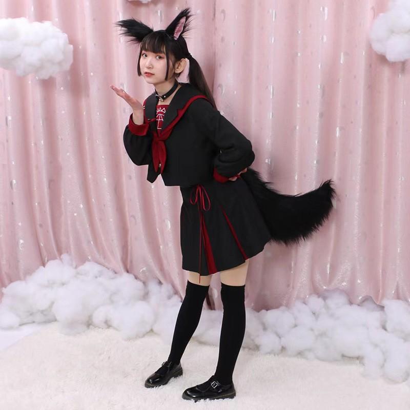 Fermaglio per Capelli a Forma di Orecchie di Animale in Peluche Fatto a Mano Cosplay - Orecchie di Volpe Lupo Gatto in Diversi Colori Stile Anime Lolita