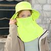 Full cover face sunscreen mask outdoor UV protection bucket hat summer breathable big brim shawl sun hat