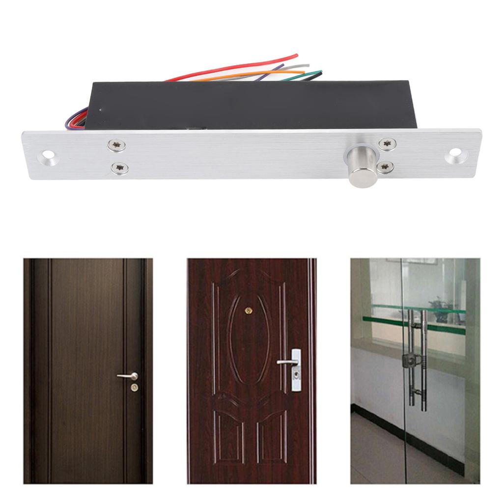 Electric Drop Bolt Lock 12V NC Mode Electronic Security Lock Electric Mortise Lock with Time Delay for Door Access Control