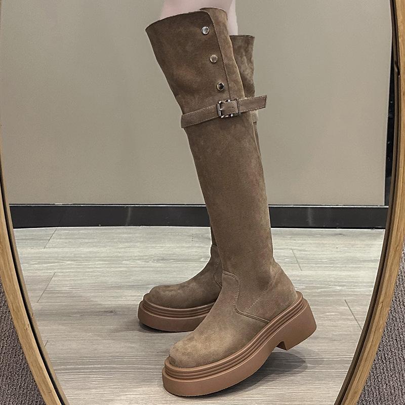 

Fashion Tribe Two Wear Fold Thick-soled Boots Children s Fall 2025 New Thick Heel Knight Boots 40