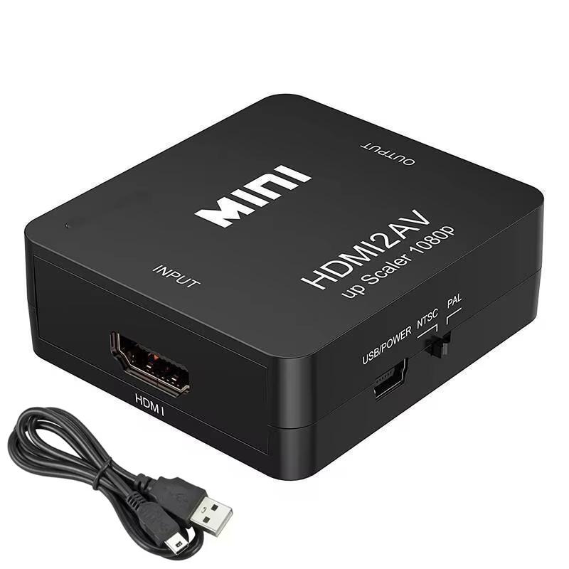 HDTV To AV RCA Adapter HDMI Converter MINI Box RCA AV CVSB LR Video Composite AV Scaler Converter For PC HDTV Projector