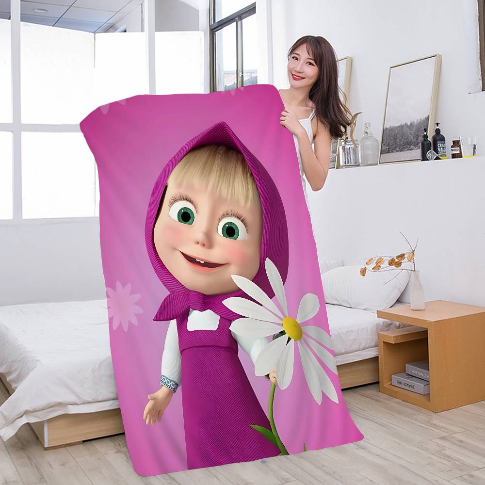 Cartoon Cute M-MashaS And The Bear Beach Towel Colorful Bath Towels for Girl Microfiber Quick Dry Sand Free Beach Gym Pool
