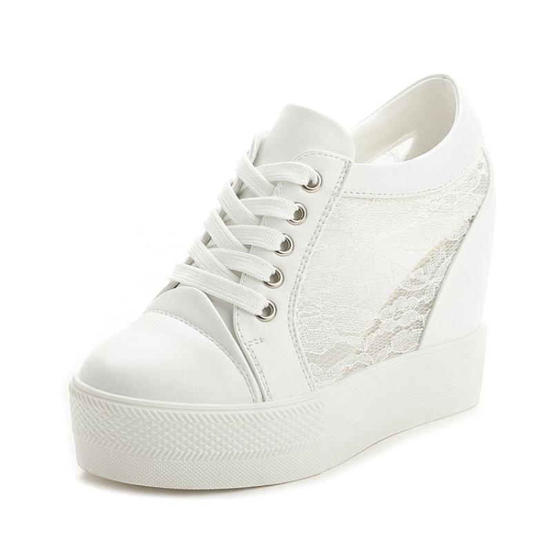 Sneakers Damen Freizeitschuhe Herbst Winter Keil Plateau Versteckter Absatz bequeme Damen Sneakers Damenschuhe