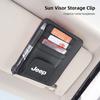Car Visor Storage Bag Glasses Clip Card Holder Organizer Box For Jeep Grand Cherokee Wrangler JK Gladiator Compass RenegadeM