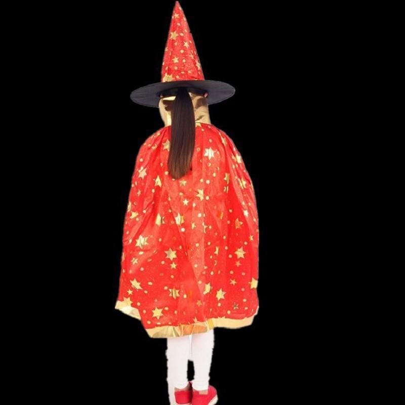 Hooded Princess Children Cloak Witch Robe Cape Floorlength Halloween Costume