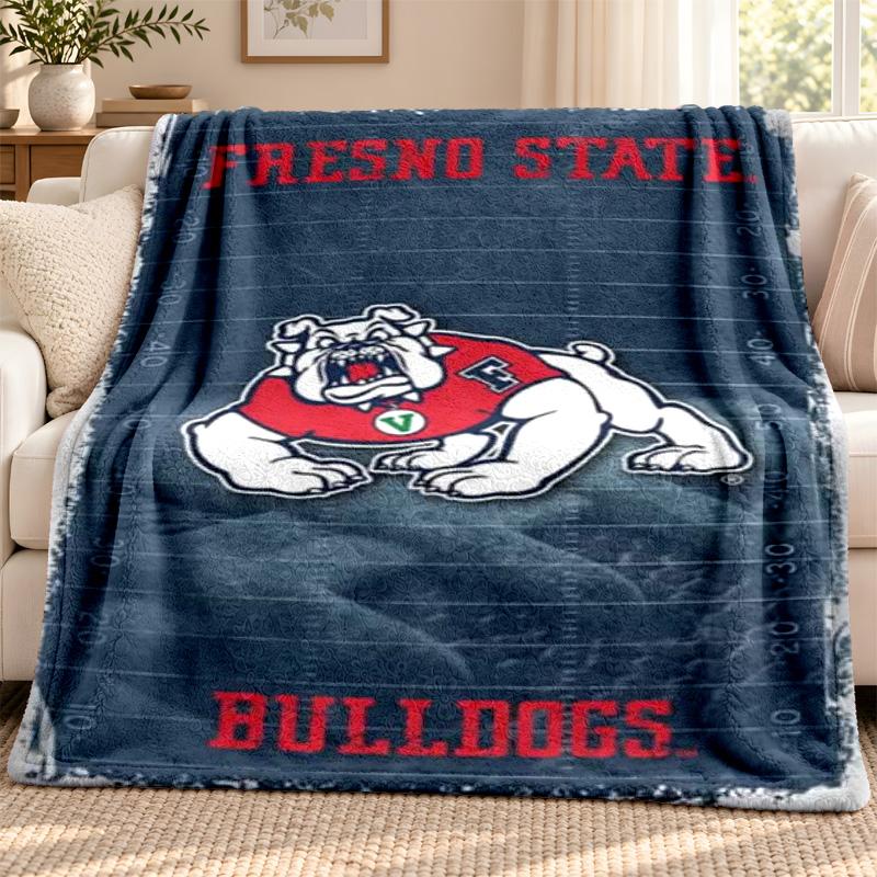 Fresno State Bulldogs blanket Flannel Blanket Soft Cozy Plush Throw for Sofa Bed Lightweight Home Decoration Outdoor camping